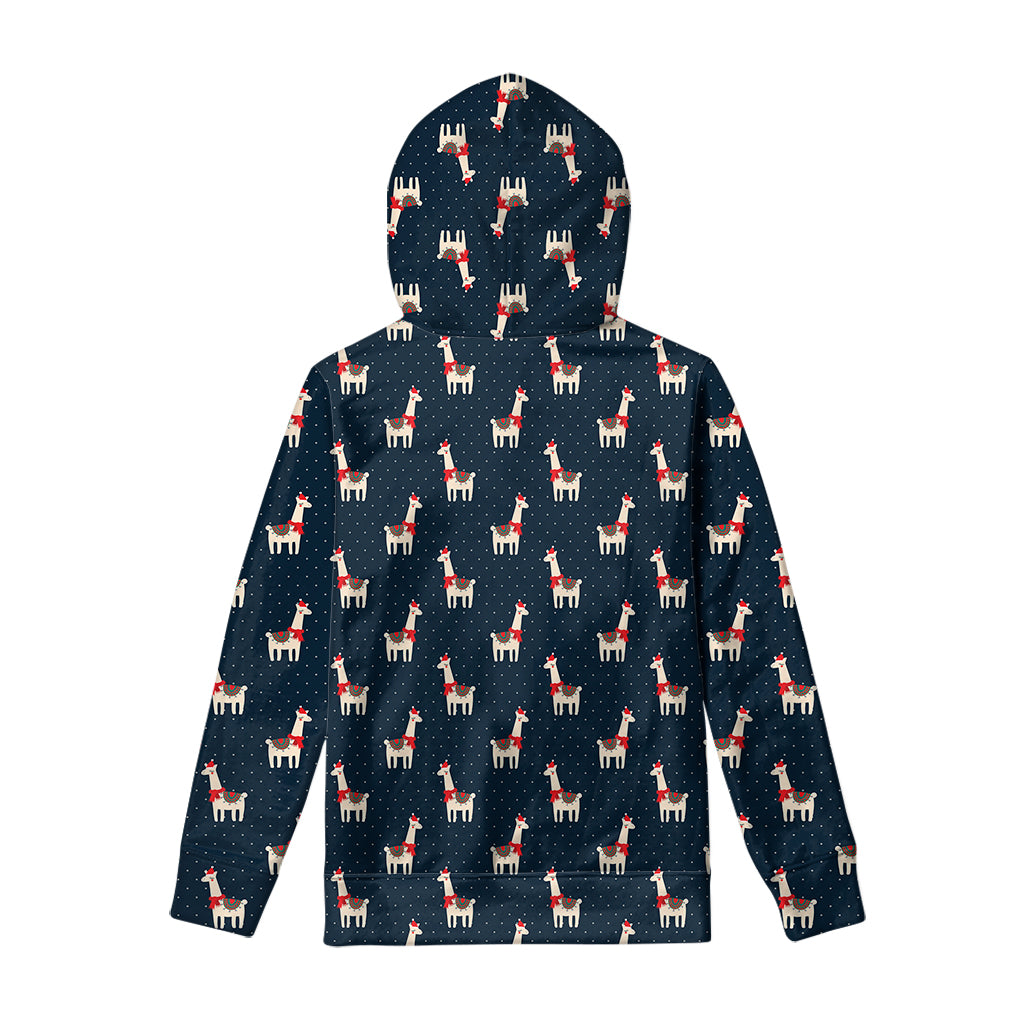 Santa Claus Llama Xmas Pattern Print Pullover Hoodie