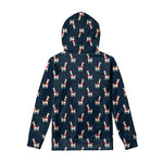 Santa Claus Llama Xmas Pattern Print Pullover Hoodie