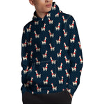 Santa Claus Llama Xmas Pattern Print Pullover Hoodie