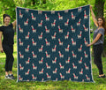 Santa Claus Llama Xmas Pattern Print Quilt