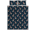Santa Claus Llama Xmas Pattern Print Quilt Bed Set