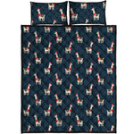 Santa Claus Llama Xmas Pattern Print Quilt Bed Set