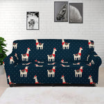 Santa Claus Llama Xmas Pattern Print Sofa Cover