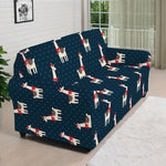 Santa Claus Llama Xmas Pattern Print Sofa Cover