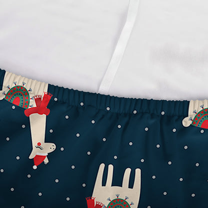 Santa Claus Llama Xmas Pattern Print Sofa Cover
