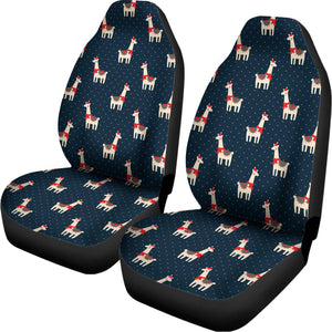 Santa Claus Llama Xmas Pattern Print Universal Fit Car Seat Covers