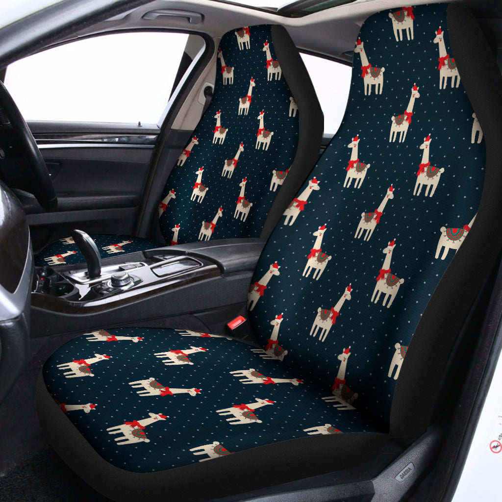 Santa Claus Llama Xmas Pattern Print Universal Fit Car Seat Covers