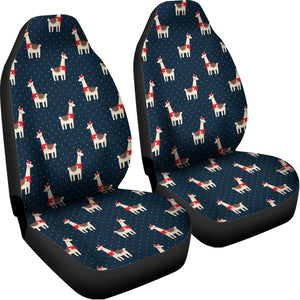 Santa Claus Llama Xmas Pattern Print Universal Fit Car Seat Covers