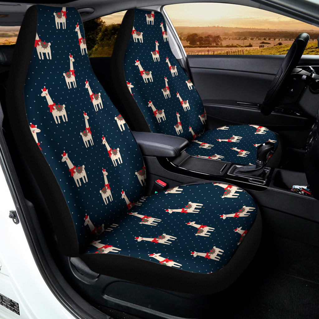 Santa Claus Llama Xmas Pattern Print Universal Fit Car Seat Covers