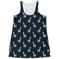 Santa Claus Llama Xmas Pattern Print Women's Racerback Tank Top