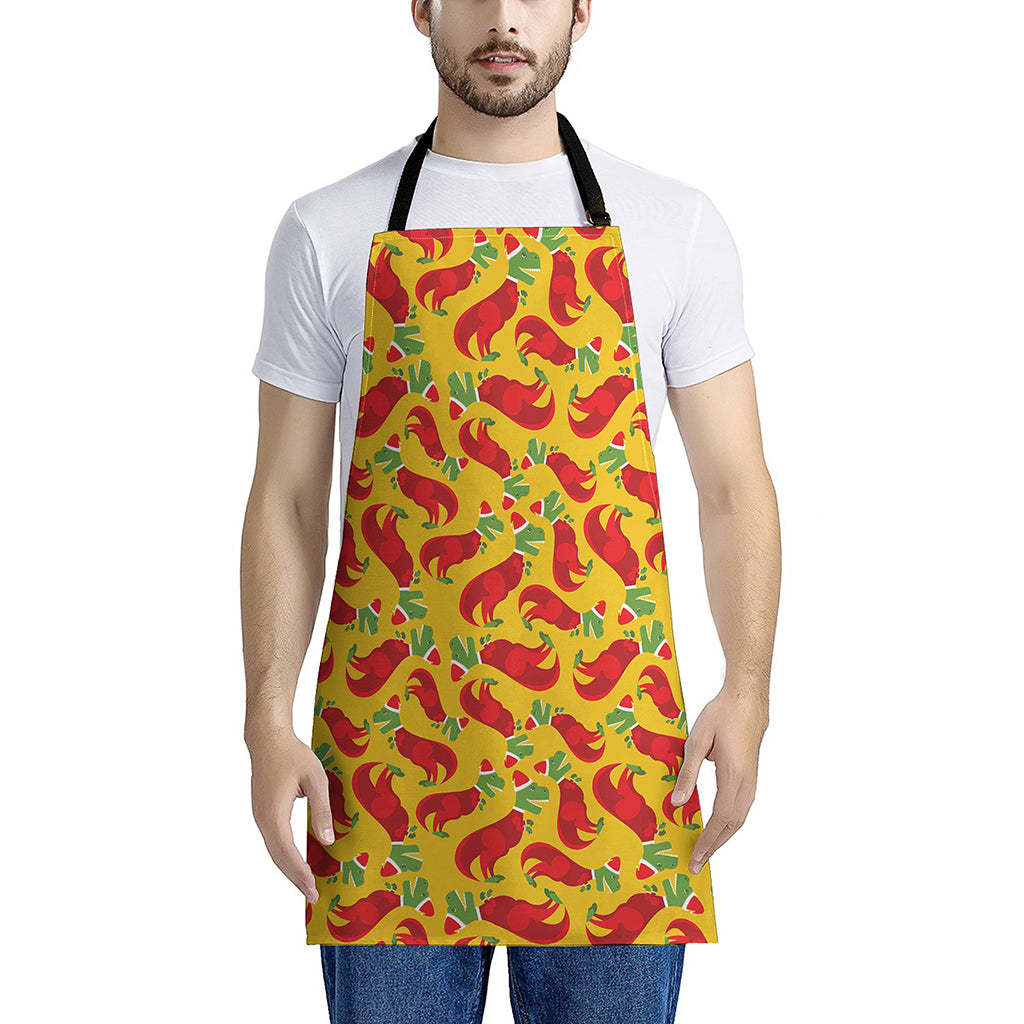 Santa Claus T-Rex Christmas Dino Print Apron