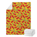 Santa Claus T-Rex Christmas Dino Print Blanket