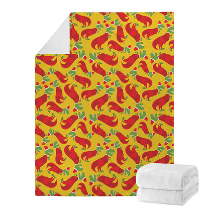 Santa Claus T-Rex Christmas Dino Print Blanket