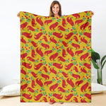 Santa Claus T-Rex Christmas Dino Print Blanket