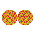 Santa Claus T-Rex Christmas Dino Print Car Coasters