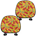 Santa Claus T-Rex Christmas Dino Print Car Headrest Covers