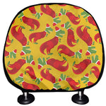 Santa Claus T-Rex Christmas Dino Print Car Headrest Covers