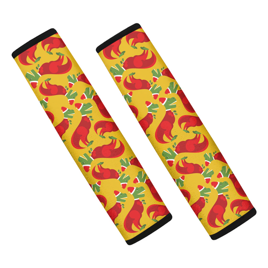 Santa Claus T-Rex Christmas Dino Print Car Seat Belt Covers