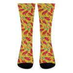 Santa Claus T-Rex Christmas Dino Print Crew Socks