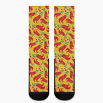 Santa Claus T-Rex Christmas Dino Print Crew Socks