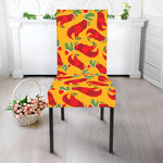 Santa Claus T-Rex Christmas Dino Print Dining Chair Slipcover
