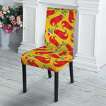 Santa Claus T-Rex Christmas Dino Print Dining Chair Slipcover