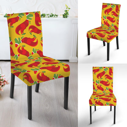Santa Claus T-Rex Christmas Dino Print Dining Chair Slipcover