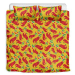 Santa Claus T-Rex Christmas Dino Print Duvet Cover Bedding Set