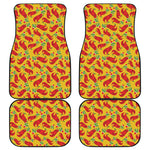 Santa Claus T-Rex Christmas Dino Print Front and Back Car Floor Mats