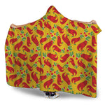Santa Claus T-Rex Christmas Dino Print Hooded Blanket
