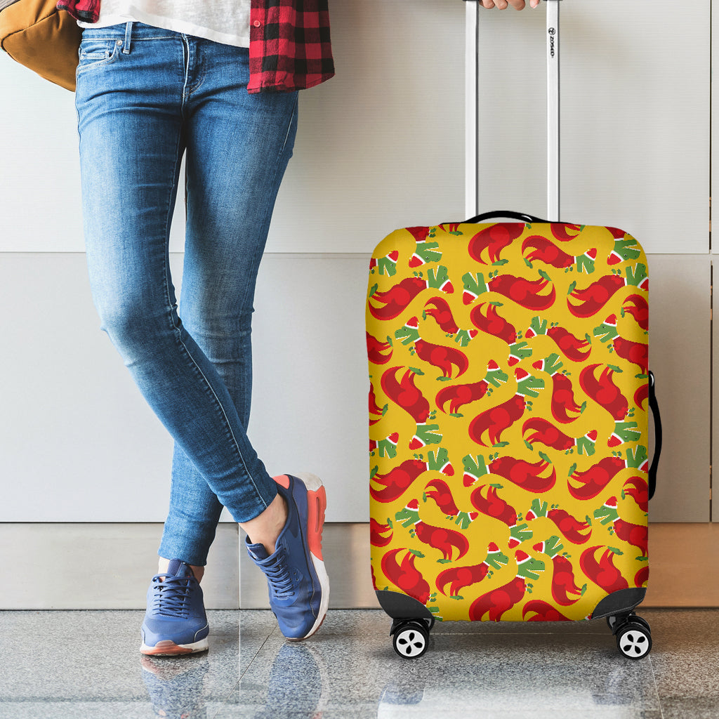 Santa Claus T-Rex Christmas Dino Print Luggage Cover