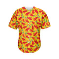 Santa Claus T-Rex Christmas Dino Print Men's Baseball Jersey