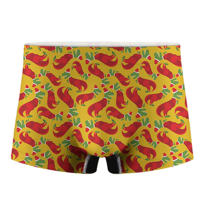 Santa Claus T-Rex Christmas Dino Print Men's Boxer Briefs