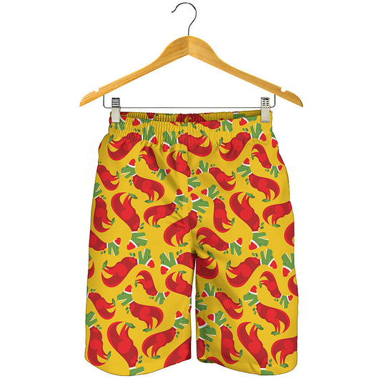 Santa Claus T-Rex Christmas Dino Print Men's Shorts
