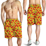 Santa Claus T-Rex Christmas Dino Print Men's Shorts
