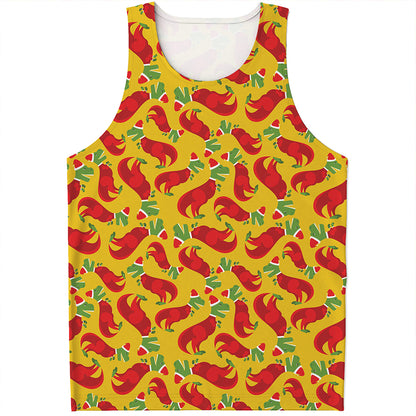 Santa Claus T-Rex Christmas Dino Print Men's Tank Top