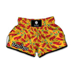 Santa Claus T-Rex Christmas Dino Print Muay Thai Boxing Shorts