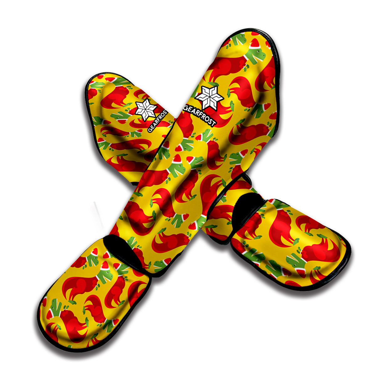 Santa Claus T-Rex Christmas Dino Print Muay Thai Shin Guard