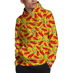 Santa Claus T-Rex Christmas Dino Print Pullover Hoodie