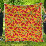 Santa Claus T-Rex Christmas Dino Print Quilt