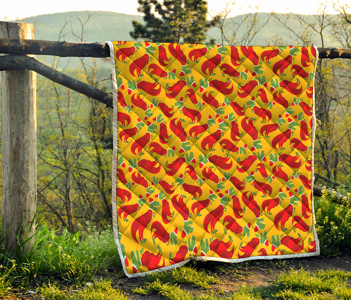 Santa Claus T-Rex Christmas Dino Print Quilt