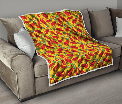 Santa Claus T-Rex Christmas Dino Print Quilt