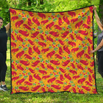 Santa Claus T-Rex Christmas Dino Print Quilt