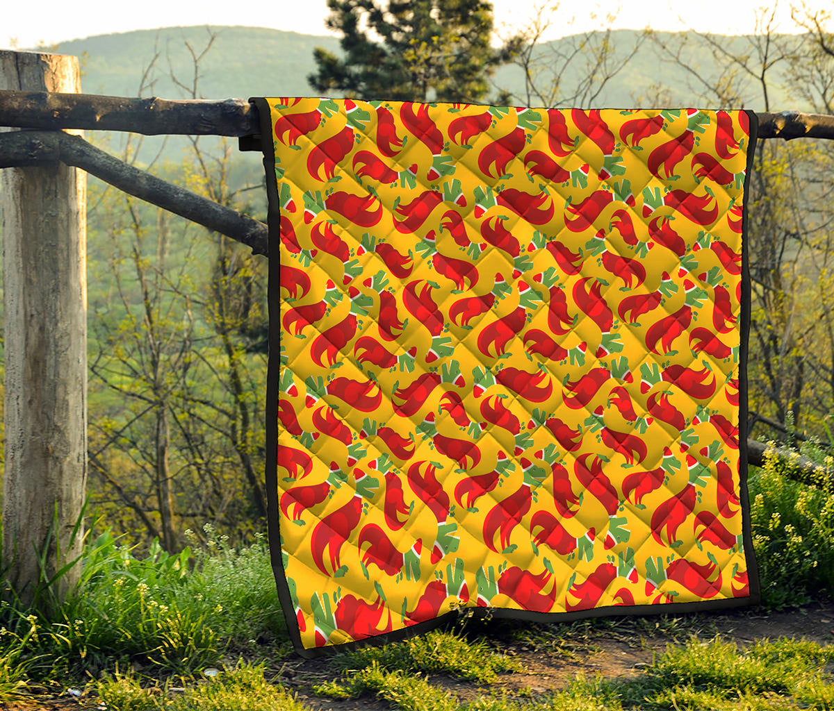 Santa Claus T-Rex Christmas Dino Print Quilt