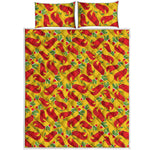 Santa Claus T-Rex Christmas Dino Print Quilt Bed Set