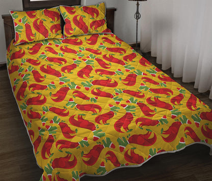 Santa Claus T-Rex Christmas Dino Print Quilt Bed Set