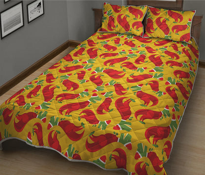 Santa Claus T-Rex Christmas Dino Print Quilt Bed Set
