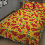 Santa Claus T-Rex Christmas Dino Print Quilt Bed Set