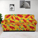 Santa Claus T-Rex Christmas Dino Print Sofa Cover