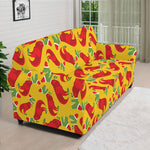 Santa Claus T-Rex Christmas Dino Print Sofa Cover